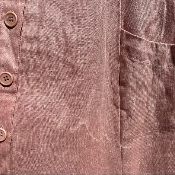 REFORMATION Francis dusty rose pink linen sleeveless button down up midi dress - Picture 6 of 10